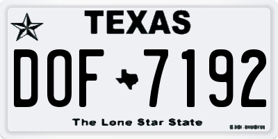 TX license plate DOF7192