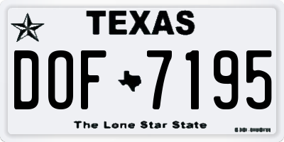 TX license plate DOF7195