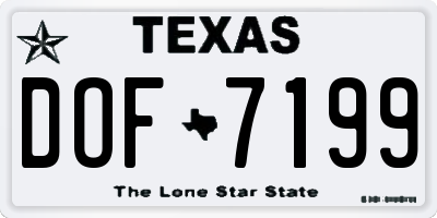 TX license plate DOF7199