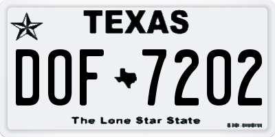 TX license plate DOF7202
