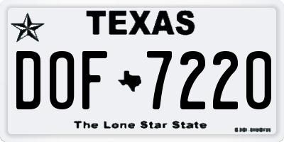 TX license plate DOF7220