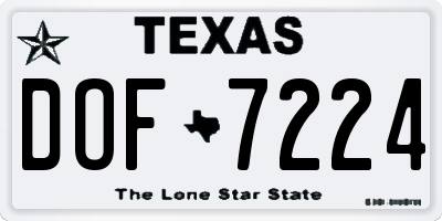 TX license plate DOF7224