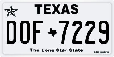 TX license plate DOF7229