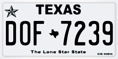 TX license plate DOF7239