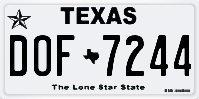TX license plate DOF7244