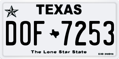 TX license plate DOF7253
