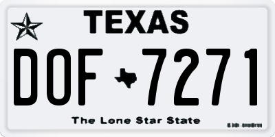 TX license plate DOF7271