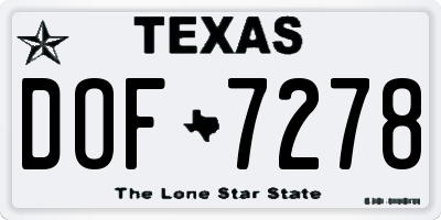 TX license plate DOF7278