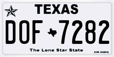 TX license plate DOF7282