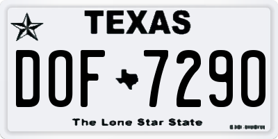 TX license plate DOF7290