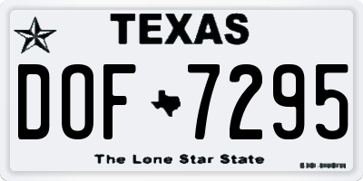 TX license plate DOF7295