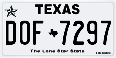 TX license plate DOF7297