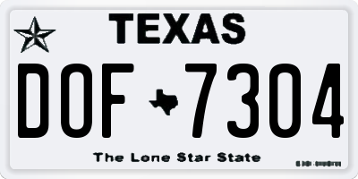 TX license plate DOF7304