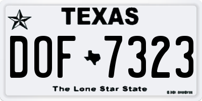 TX license plate DOF7323