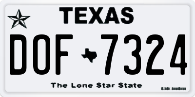 TX license plate DOF7324