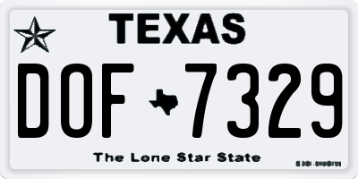 TX license plate DOF7329