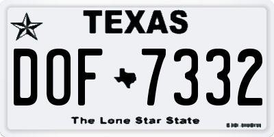 TX license plate DOF7332