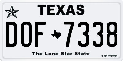 TX license plate DOF7338