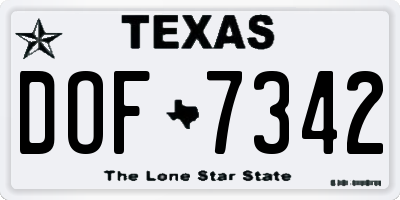 TX license plate DOF7342
