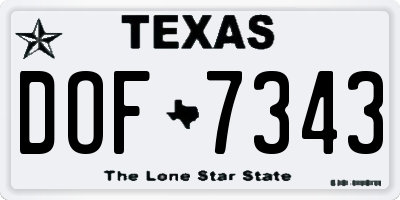TX license plate DOF7343