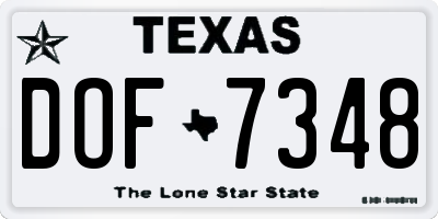 TX license plate DOF7348