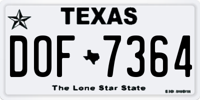TX license plate DOF7364