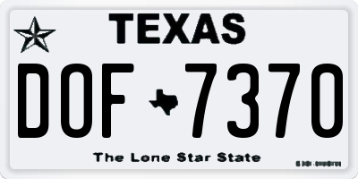 TX license plate DOF7370