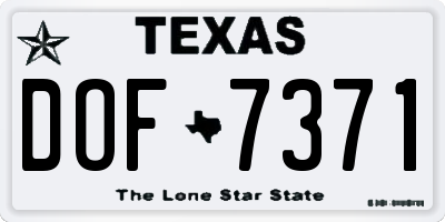 TX license plate DOF7371