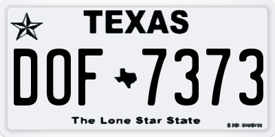 TX license plate DOF7373