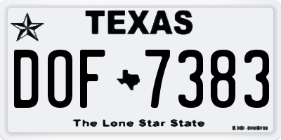 TX license plate DOF7383