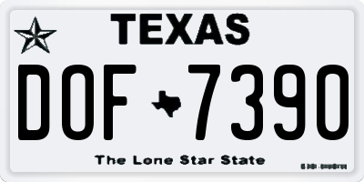 TX license plate DOF7390