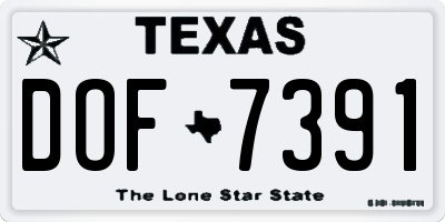 TX license plate DOF7391