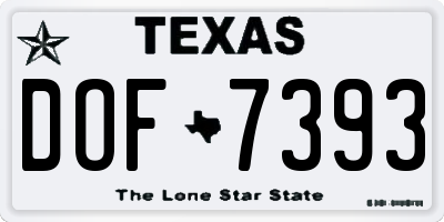 TX license plate DOF7393