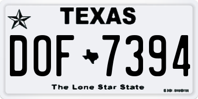 TX license plate DOF7394