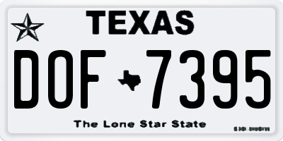 TX license plate DOF7395