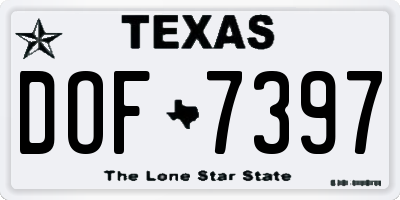 TX license plate DOF7397
