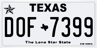 TX license plate DOF7399