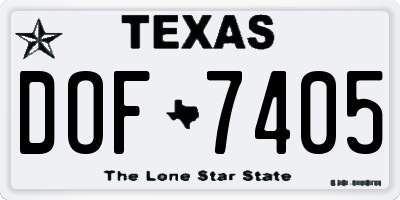 TX license plate DOF7405