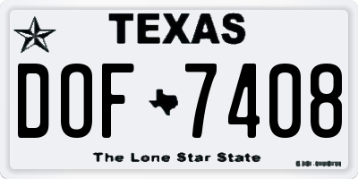 TX license plate DOF7408