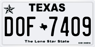 TX license plate DOF7409