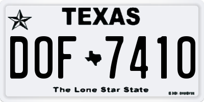 TX license plate DOF7410