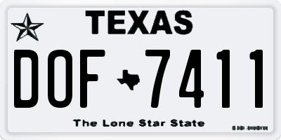 TX license plate DOF7411