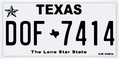 TX license plate DOF7414
