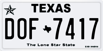 TX license plate DOF7417