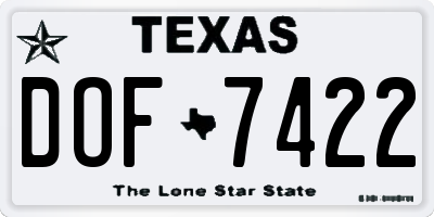 TX license plate DOF7422