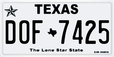TX license plate DOF7425