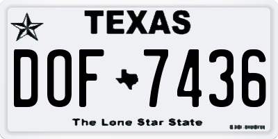 TX license plate DOF7436