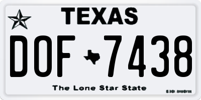 TX license plate DOF7438