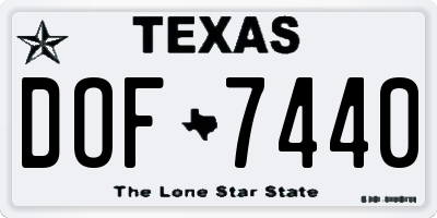 TX license plate DOF7440