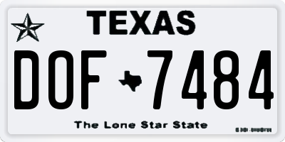 TX license plate DOF7484